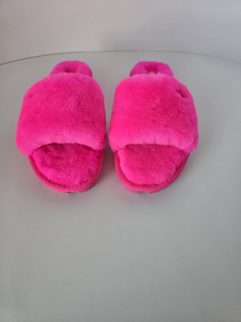 UGG, W. Cozette Plush Fuzzy Slide Slippers - Bright Hot Pink